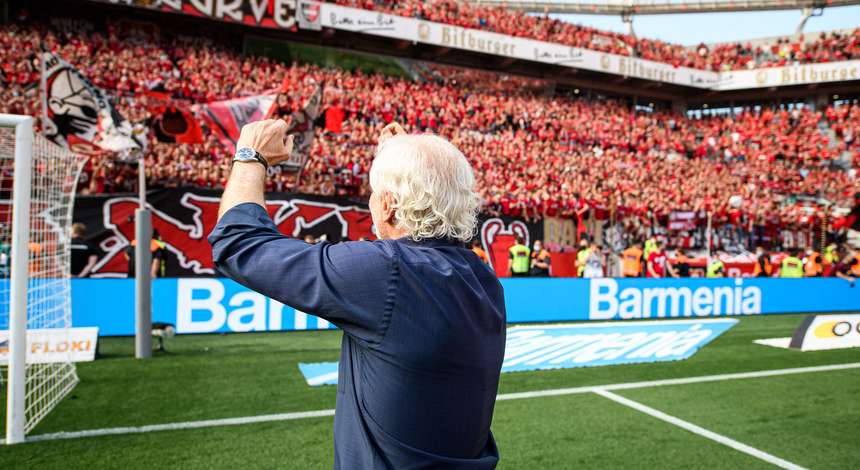 Rudi Völler bei seinem Abschied in der BayArena
