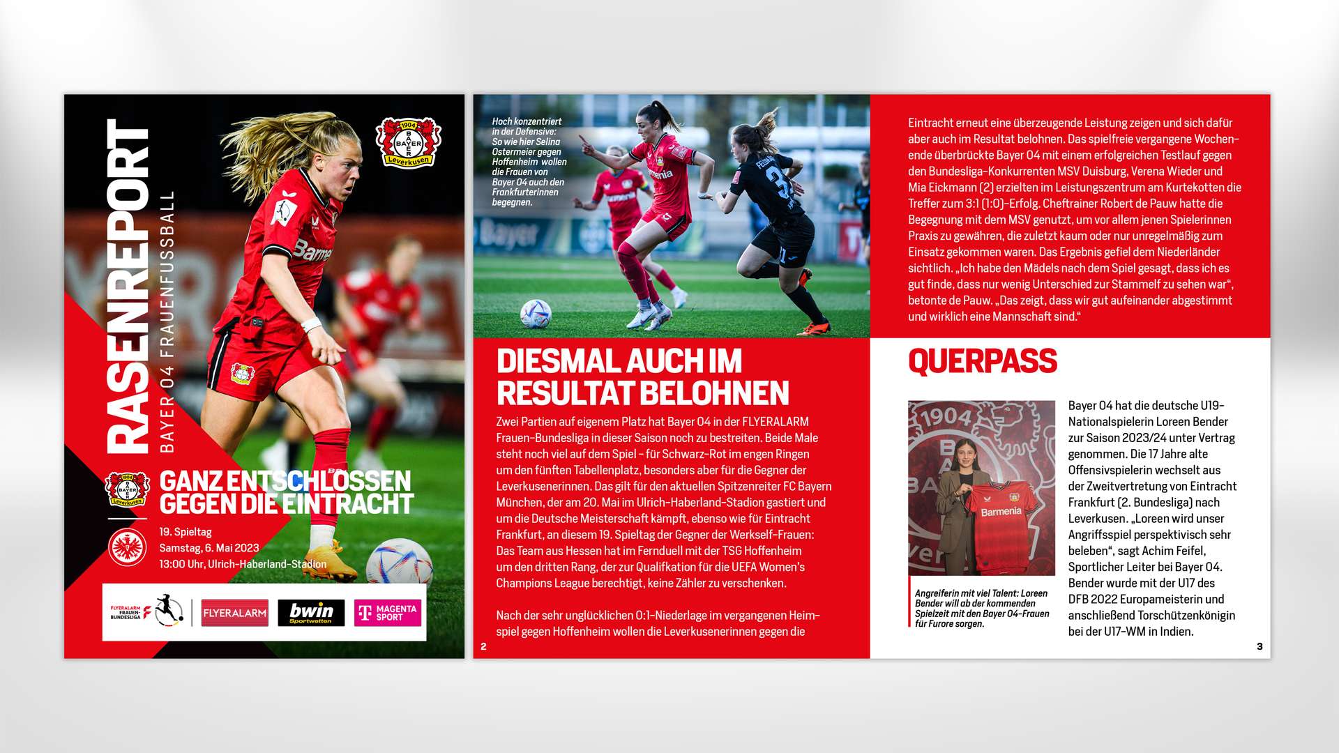 Informe de césped contra el Eintracht Frankfurt