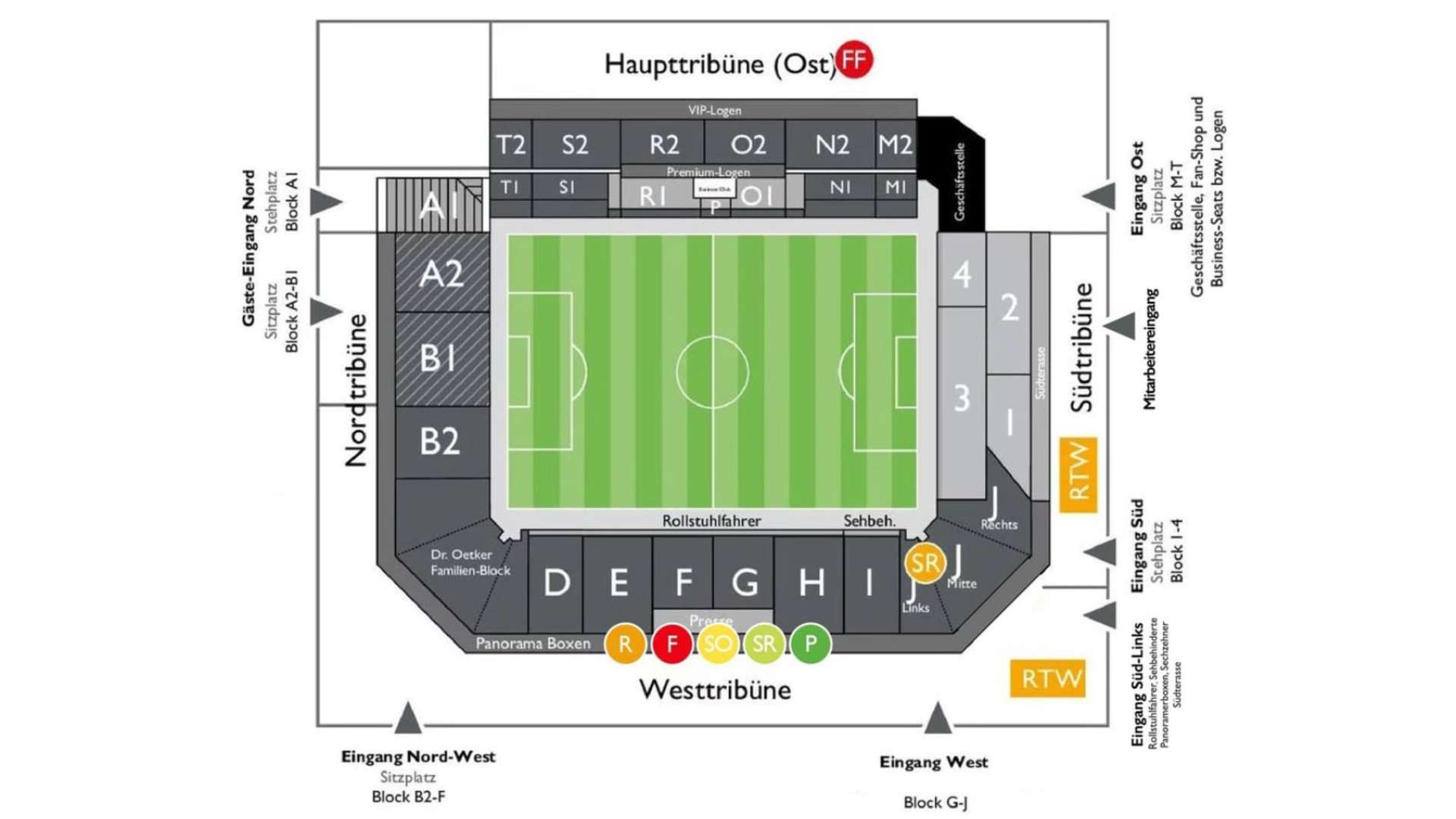 Stadionplan Bielefeld