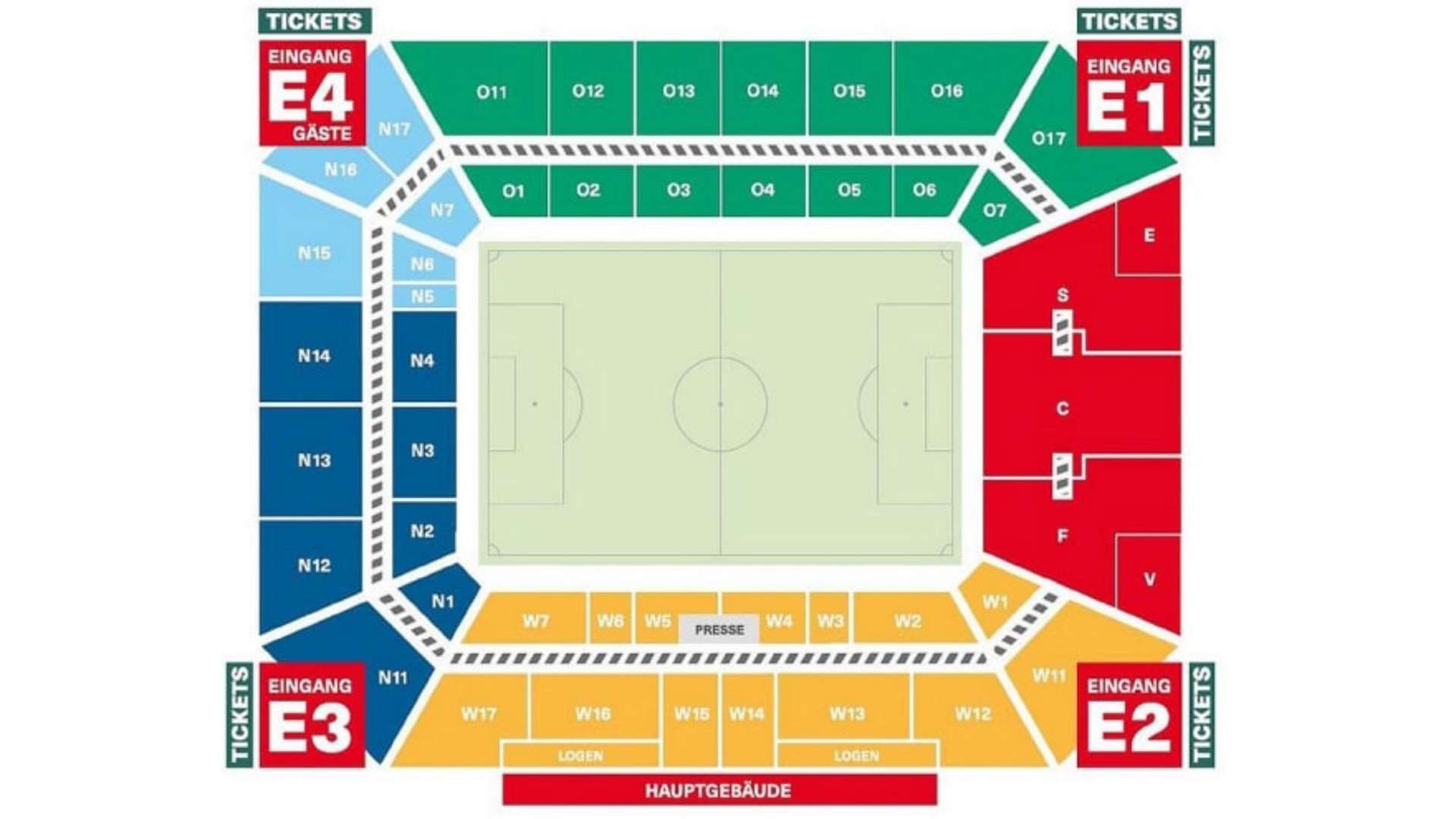 Stadionplan Freiburg