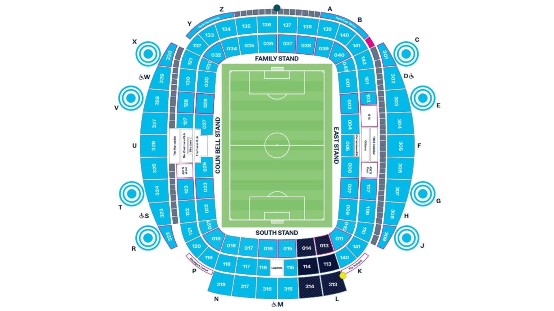 Stadionplan Manchester City