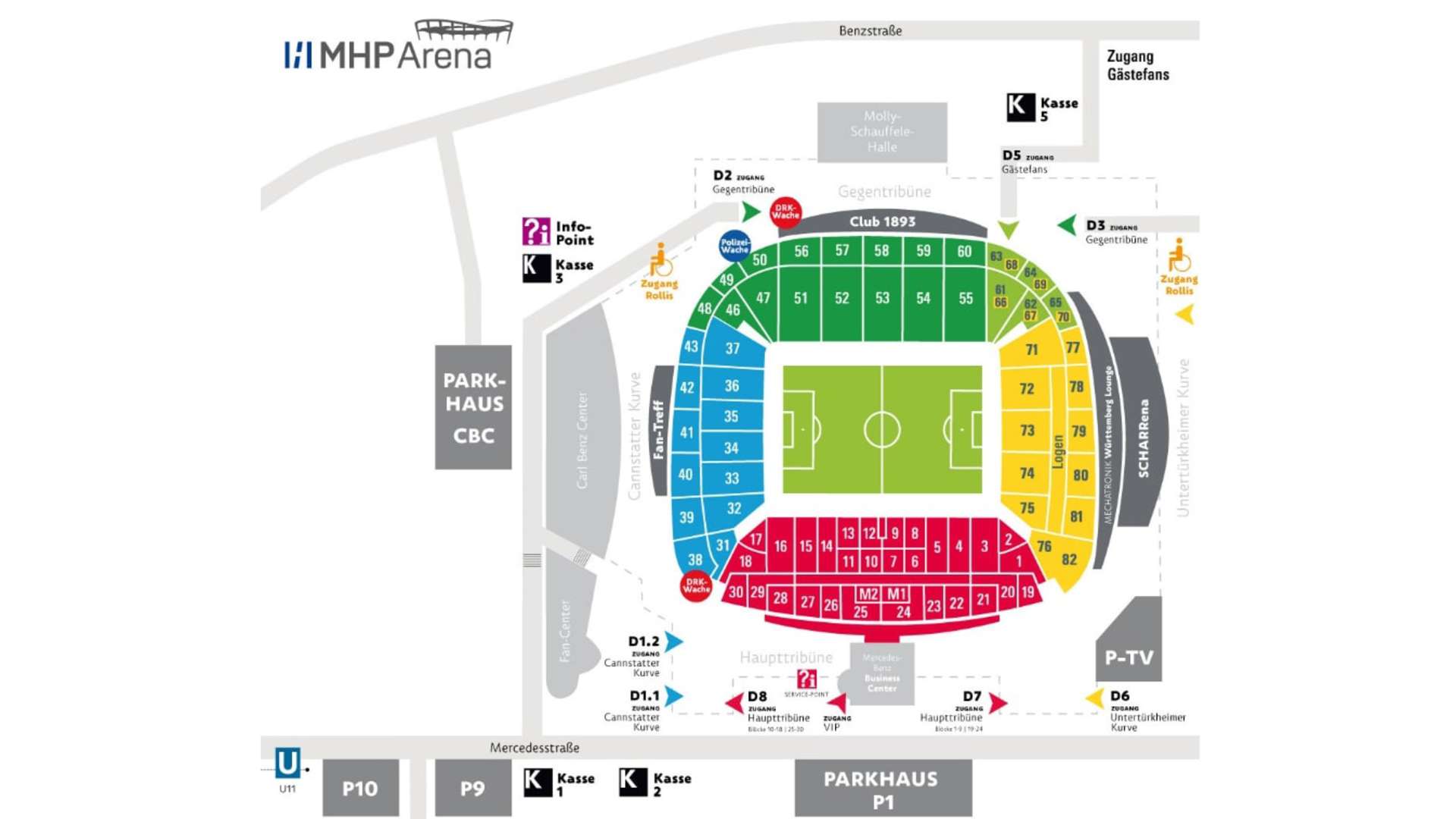 Stadionplan Stuttgart