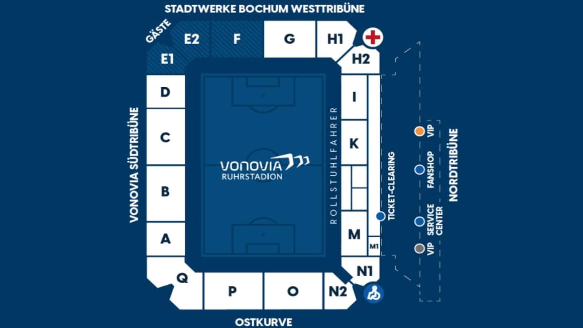 Stadionplan Vonovia Ruhrstadion
