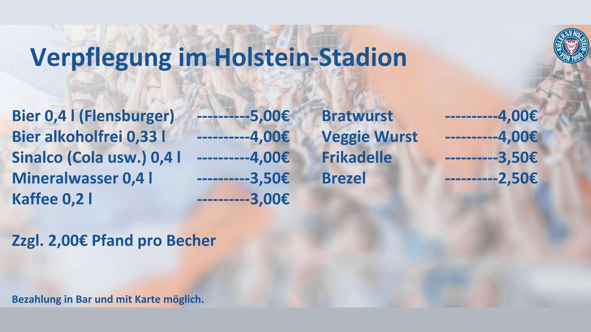 Verpflegung Holstein Kiel