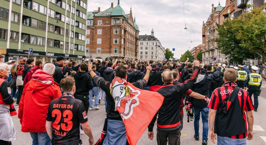Bayer 04-Fans in Kopenhagen