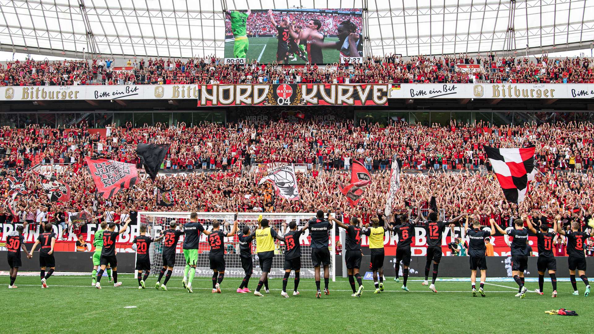Fans in der BayArena