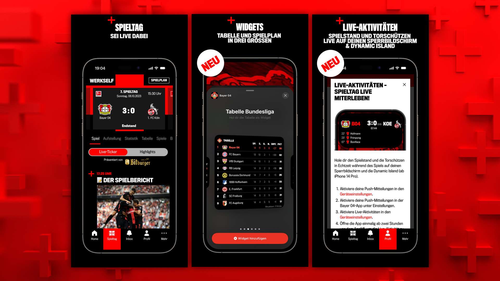 Die Bayer 04-App im neuen Markenlook
